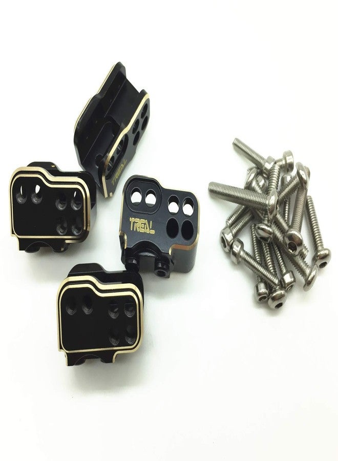 Treal Brass Front and Rear Lower Shock Suspension Link Mounts 4p for SCX10 II (Black) - Image 1